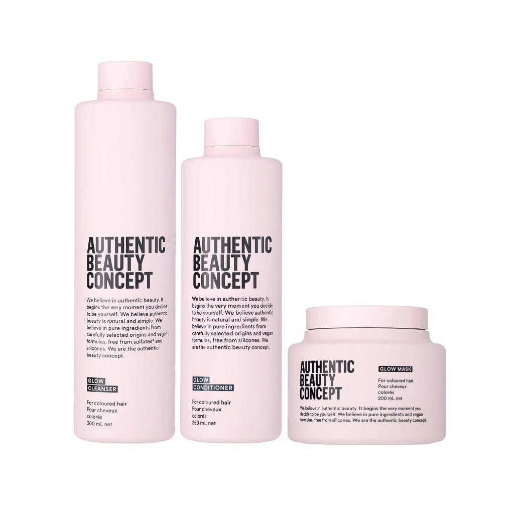 Authentic Beauty Concept Glow Trio | Shampoo, Conditioner & Masker voor gekleurd haar van Anovashop | Anovashop