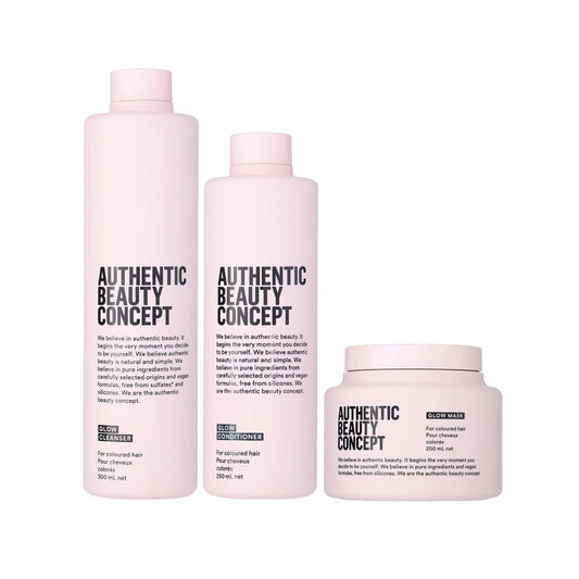 Authentic Beauty Concept Glow Trio | Shampoo, Conditioner & Masker voor gekleurd haar van Anovashop | Anovashop